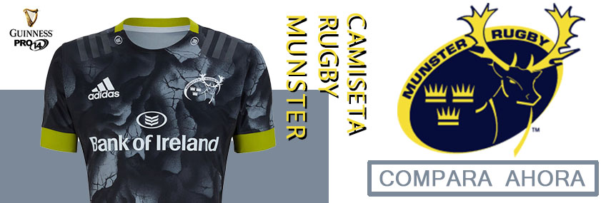 Camiseta Gráfica De Algodón De Algodón De Algodón De Hombres Rugby Sleeve Short Manga Away Pro Jersey 2017-18 Munster City Cup Copa Mundial Rugby Jersey 